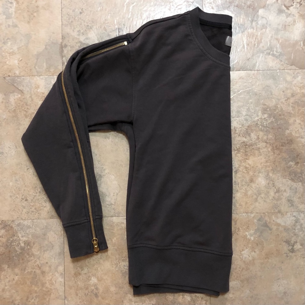 NWOT Sundays Crew Sweatshirt zipper accent - Picture 2 of 4